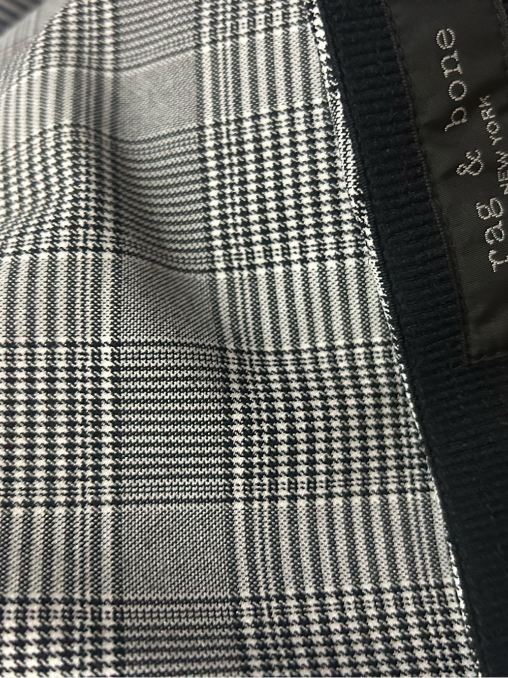 Rag & Bone black and white plaid elastic waistband trousers - Picture 4 of 6